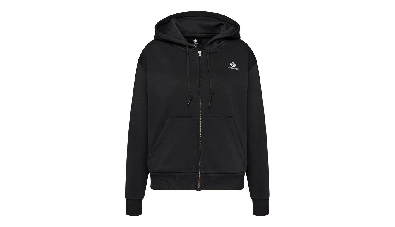 Converse Embroidered Star Chevron Full Zip Hoodie Noir / Black 1 Converse Embroidered Star Chevron Full Zip Hoodie Noir / Black