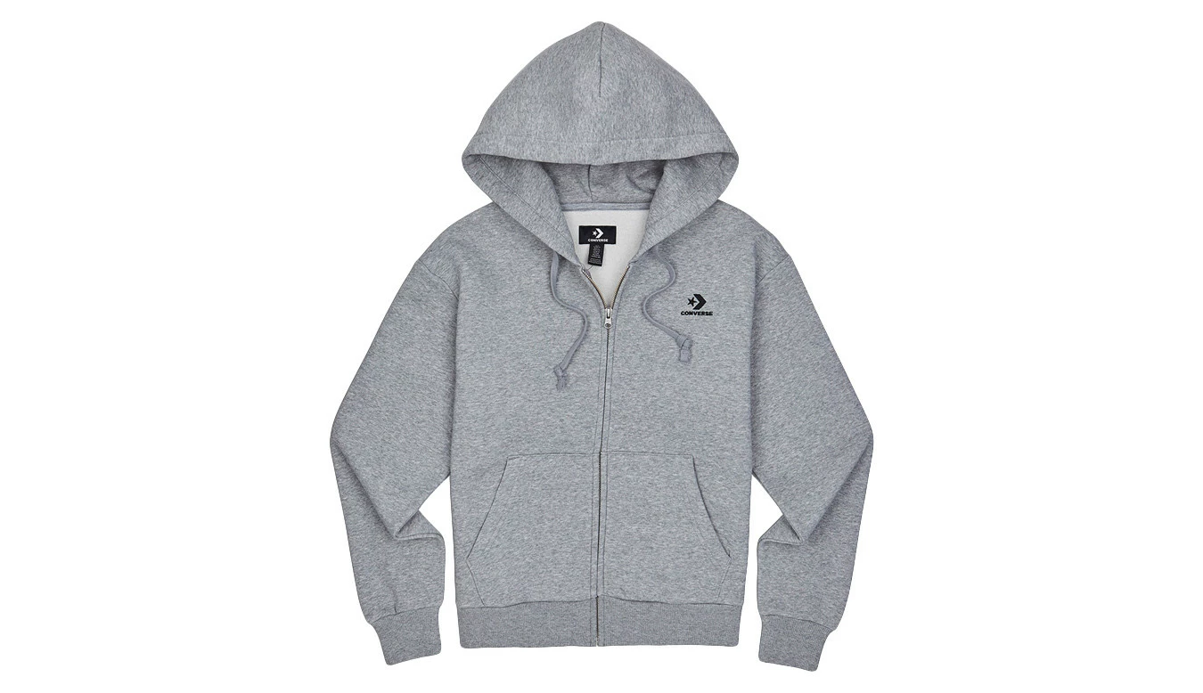 Converse Embroidered Star Chevron Full Zip Hoodie Gris / Grey 1 Converse Embroidered Star Chevron Full Zip Hoodie Gris / Grey