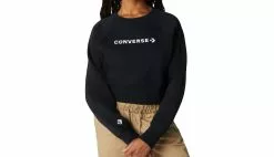 Converse Wordmark Fleece Crew Neck Sweatshirt Noir / Black