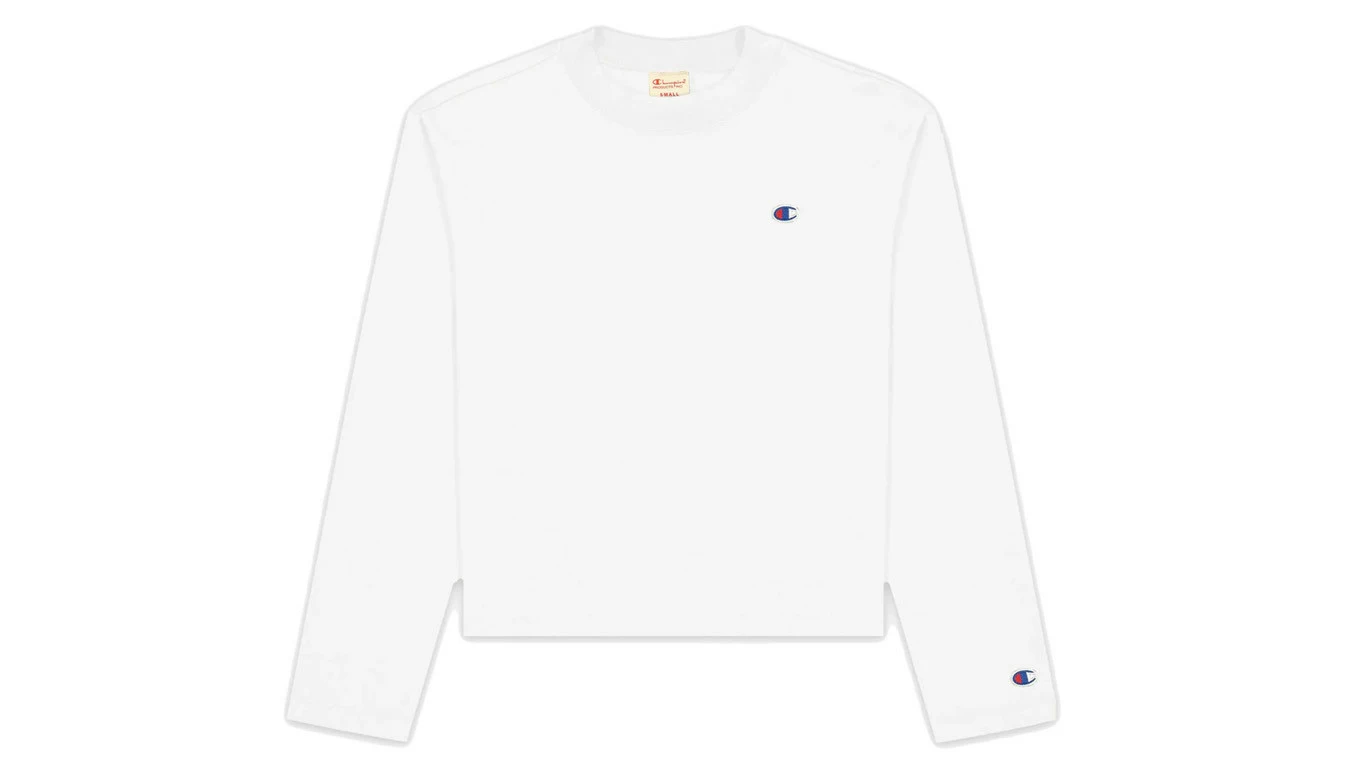 Champion Long Sleeve Jersey Top Blanc / White 1 Champion Long Sleeve Jersey Top Blanc / White