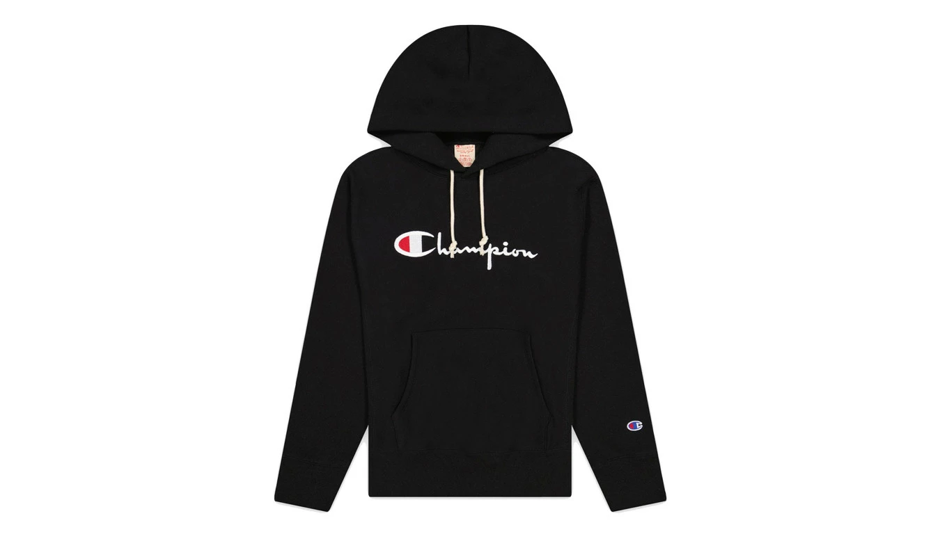Champion Reverse Weave Script Logo Hoodie Noir / Black 1 Champion Reverse Weave Script Logo Hoodie Noir / Black