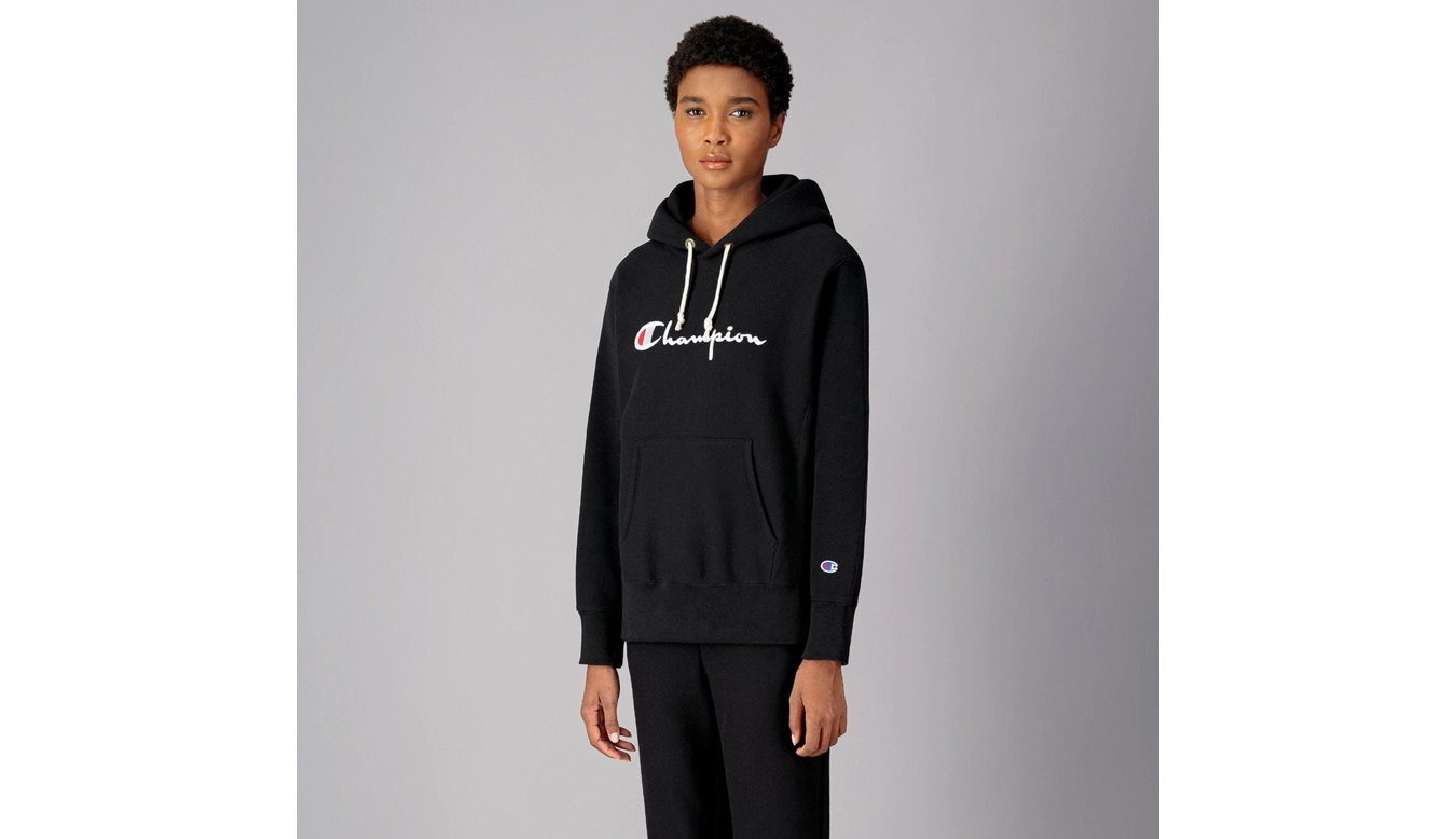 Champion Reverse Weave Script Logo Hoodie Noir / Black 4 Champion Reverse Weave Script Logo Hoodie Noir / Black – Image 4