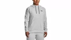 Under Armour W Armour Fleece Left Chest Hoodie Gris / Grey -Sweat-shirts Femme boutique en ligne 1373055 014 4