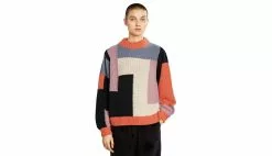 Dedicated Sweater Knitted Rutbo Blocks Multi Berry Multicolore / Multicolor