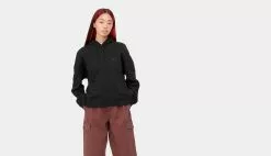 Carhartt WIP W Hooded Chester Sweatshirt Black Noir / Black -Sweat-shirts Femme boutique en ligne carhartt wip w hooded chester sweatshirt black i030967 89 xx5