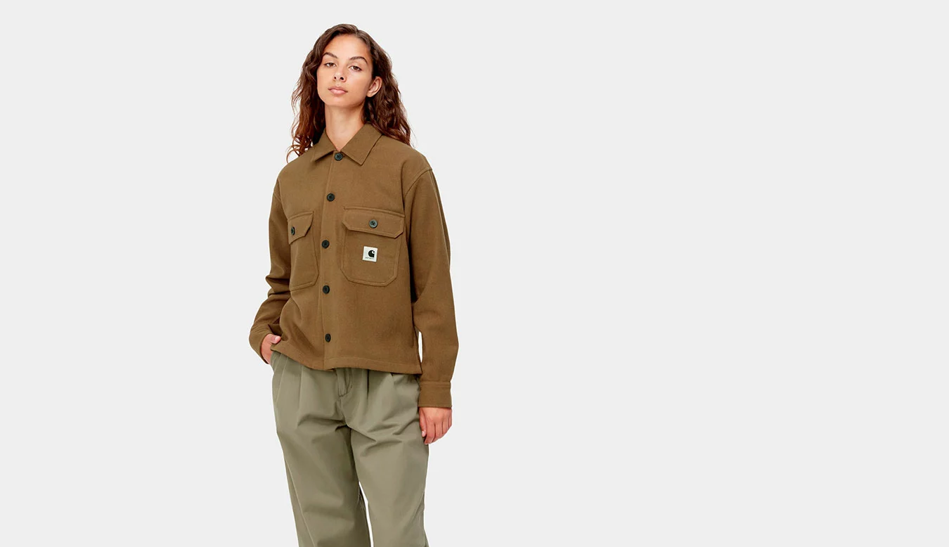 Carhartt WIP W Wiston Shirt Jac Hamilton Brown Gris / Grey 3 Carhartt WIP W Wiston Shirt Jac Hamilton Brown Gris / Grey – Image 3