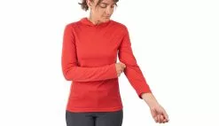 Chrome Industries W Merino LS Hoodie Poppy Rouge / Red