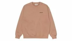 Carhartt WIP W Carhartt Script Sweatshirt Sediment Marron Clair / Light Brown