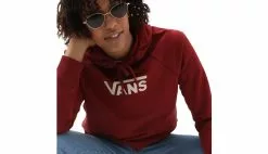Vans WM Flying V Boxy Hoodie Bordeaux / Burgundy -Sweat-shirts Femme boutique en ligne vn0a4bg3zbs