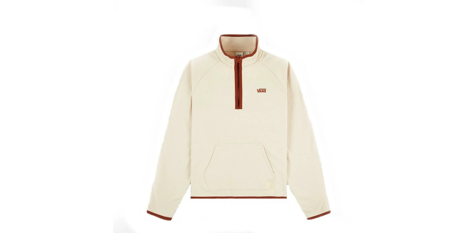 Vans WMNS Surf Supply Half Zip Sweatshirt Blanc / White 1 Vans WMNS Surf Supply Half Zip Sweatshirt Blanc / White