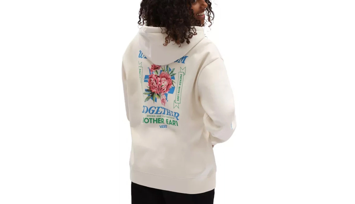 Vans W Eco Positivity Boyfriend Hoodie Blanc / White 3 Vans W Eco Positivity Boyfriend Hoodie Blanc / White – Image 3