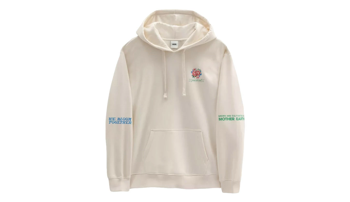 Vans W Eco Positivity Boyfriend Hoodie Blanc / White 1 Vans W Eco Positivity Boyfriend Hoodie Blanc / White