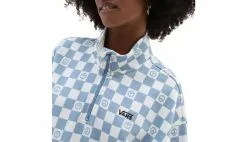 Vans Left Chest Print Half Zip Sweater Bleu / Blue -Sweat-shirts Femme boutique en ligne vn0a7yk4bd2 2